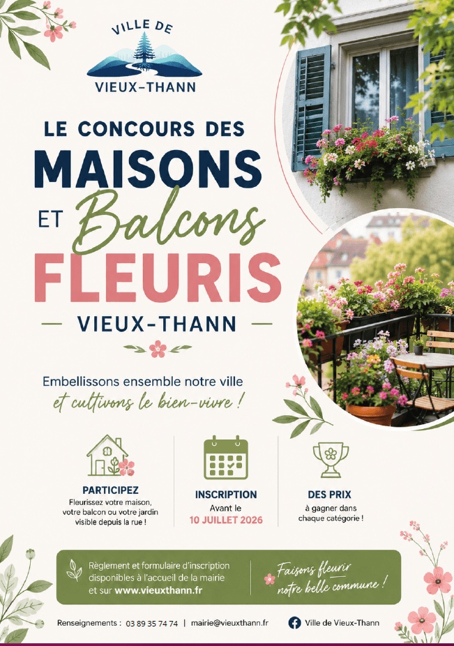 affiche maisons fleuries